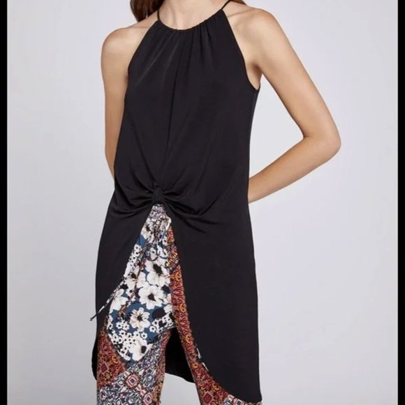 BCBGeneration Black Slinky Knot Front Top, XS, NWT - Picture 1 of 6